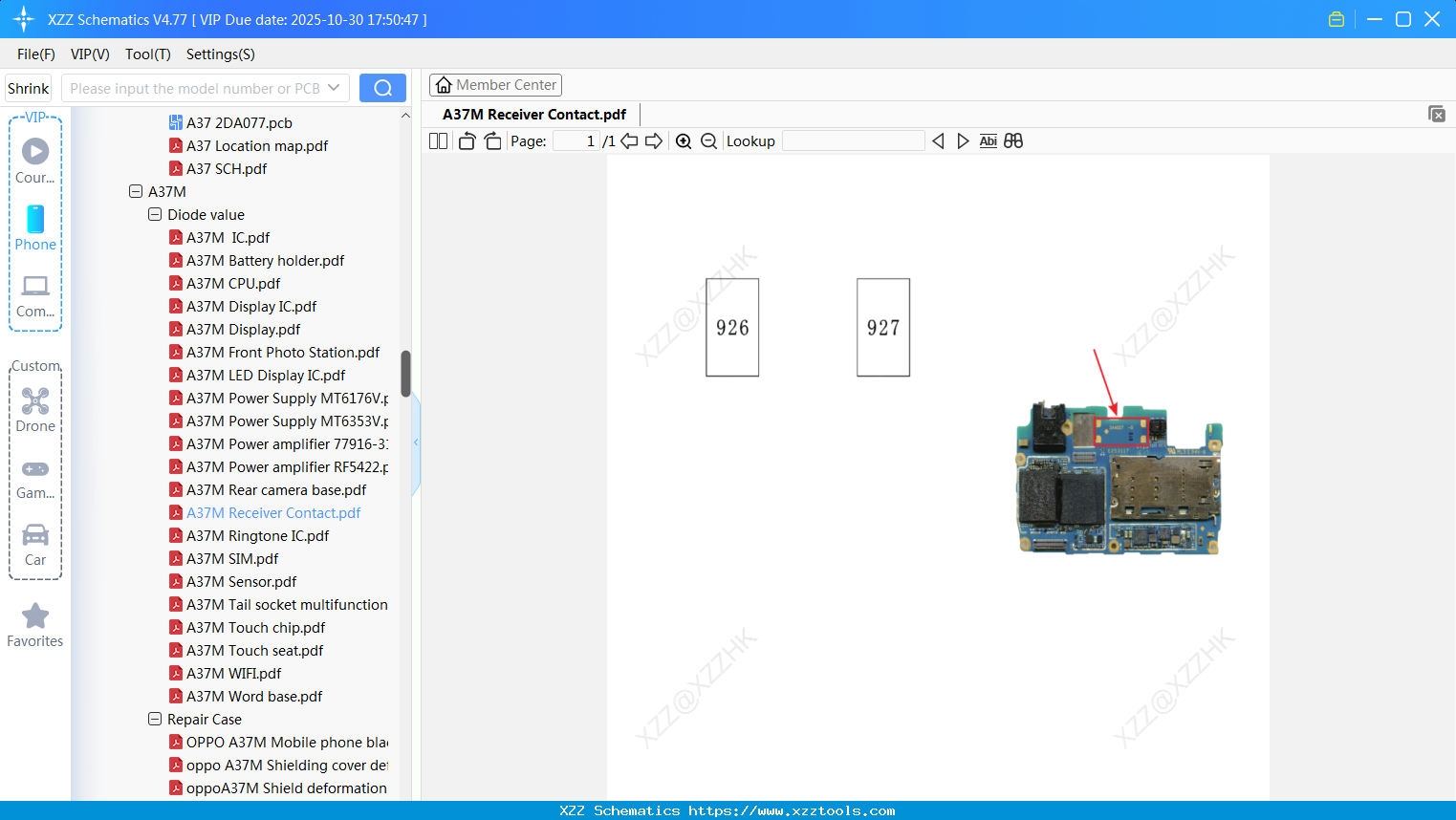 OPPO A37M Receiver Contact